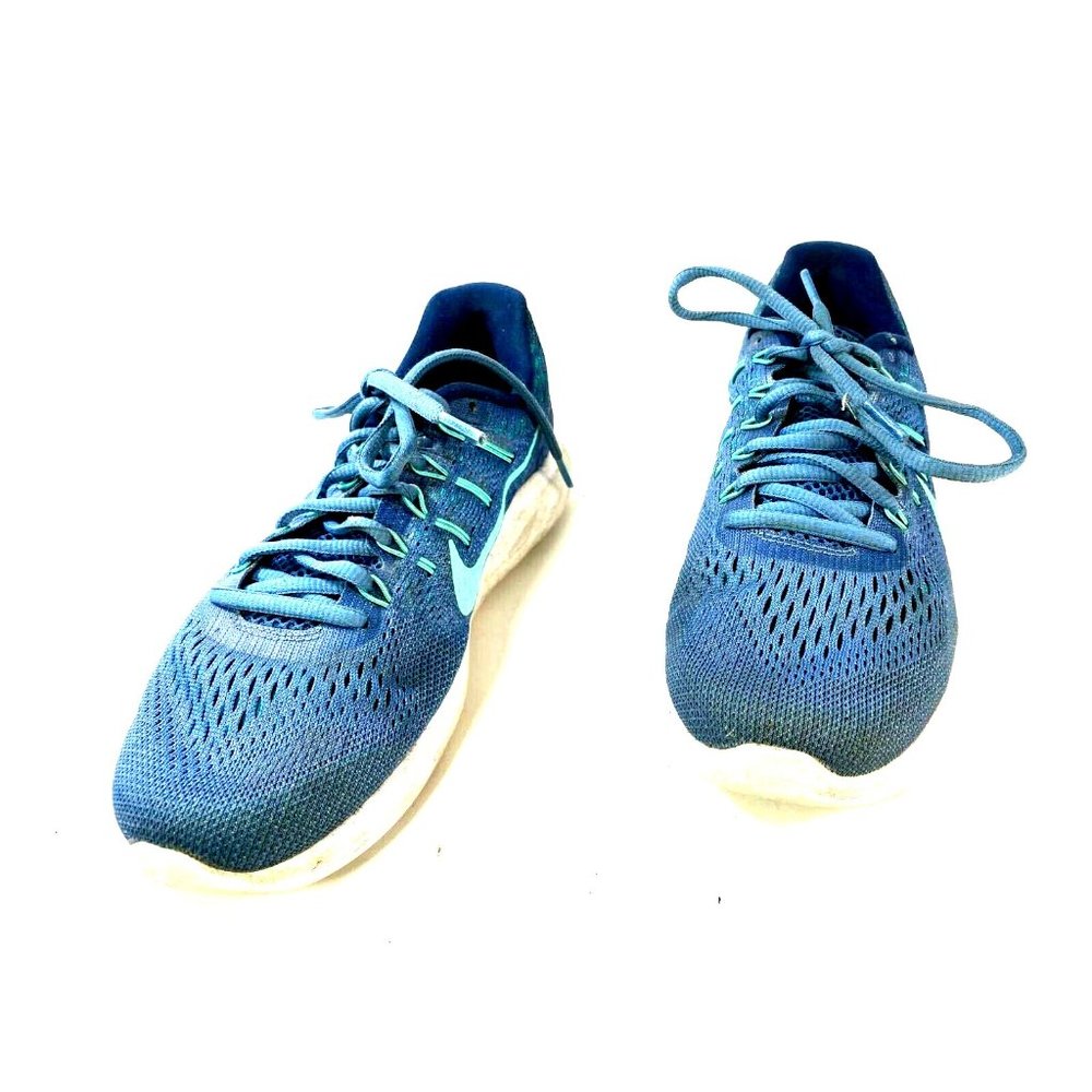 Nike Womens Lunarglide 8 Running Shoes Gray Blue Low Top Lace Up Mesh 8.5 M